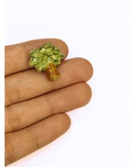 Seramik Boncuk Yeşil Palmiye Ağacı 21mm