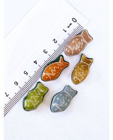 Seramik Boncuk Mavi Balık 18mm