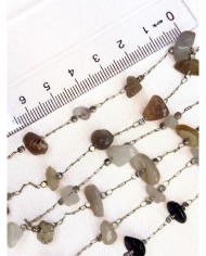 Doğal Kırık Taşlı Kuyumcu Zinciri Renkli Tel Sarma 3mm - 1m