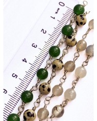 Doğal Taş Kuyumcu Zinciri Şeffaf Tel Sarma 4mm - 1m