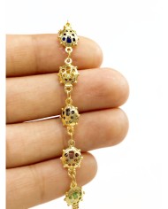 Cam Taşlı Kuyumcu Zinciri Altın Renkli Uğurböceği 7mm - 1m