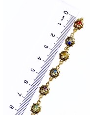 Cam Taşlı Kuyumcu Zinciri Altın Renkli Uğurböceği 7mm - 1m