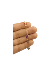 Cam Taşlı Kuyumcu Zinciri Gümüş Renkli Kelebek 7mm - 1m