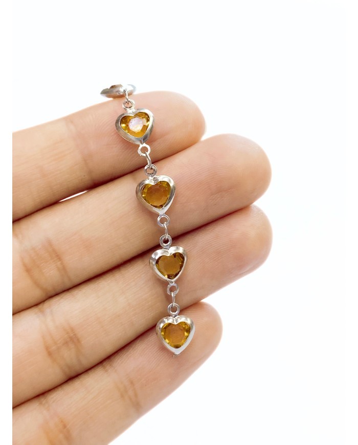 Zirkon Taşlı Kuyumcu Zinciri Altın Sarı Kalp 8mm - 1m