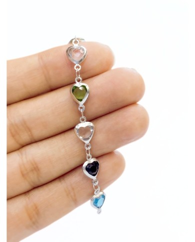 Zirkon Taşlı Kuyumcu Zinciri Gümüş Renkli Kalp 8mm - 1m