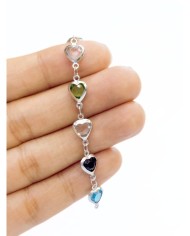 Zirkon Taşlı Kuyumcu Zinciri Gümüş Renkli Kalp 8mm - 1m