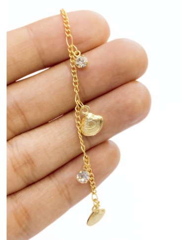 Zirkon Taşlı Kuyumcu Zinciri Altın Deniz Kabuğu 10mm - 1m