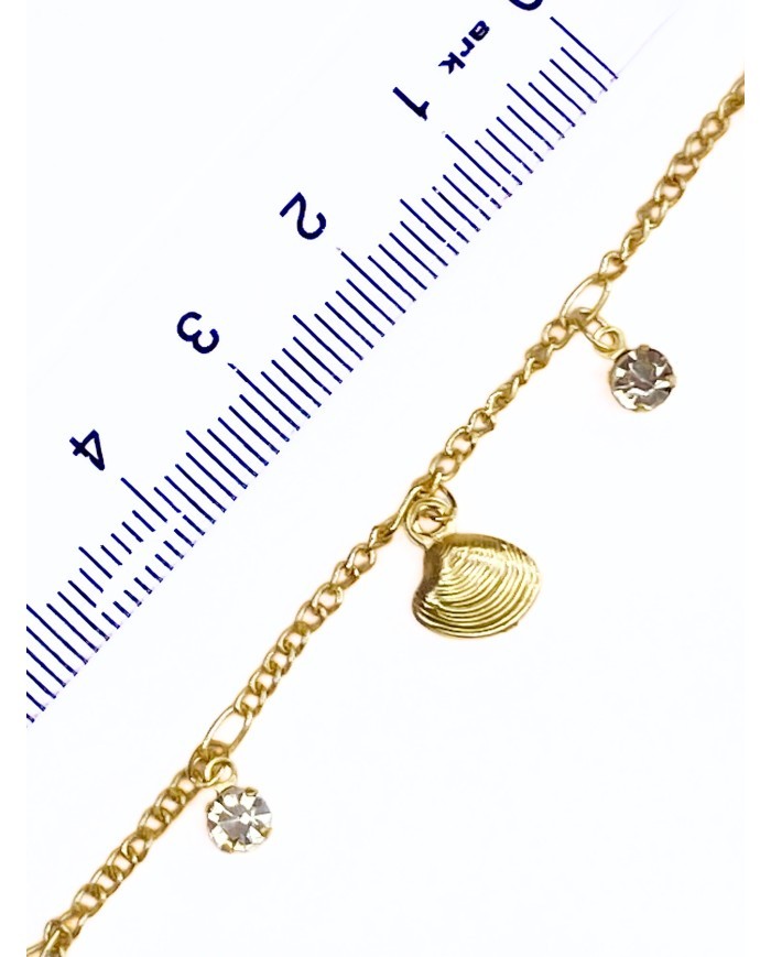 Zirkon Taşlı Kuyumcu Zinciri Altın Deniz Kabuğu 10mm - 1m