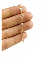 Zirkon Taşlı Kuyumcu Zinciri Altın Yuvarlak 5mm - 1m