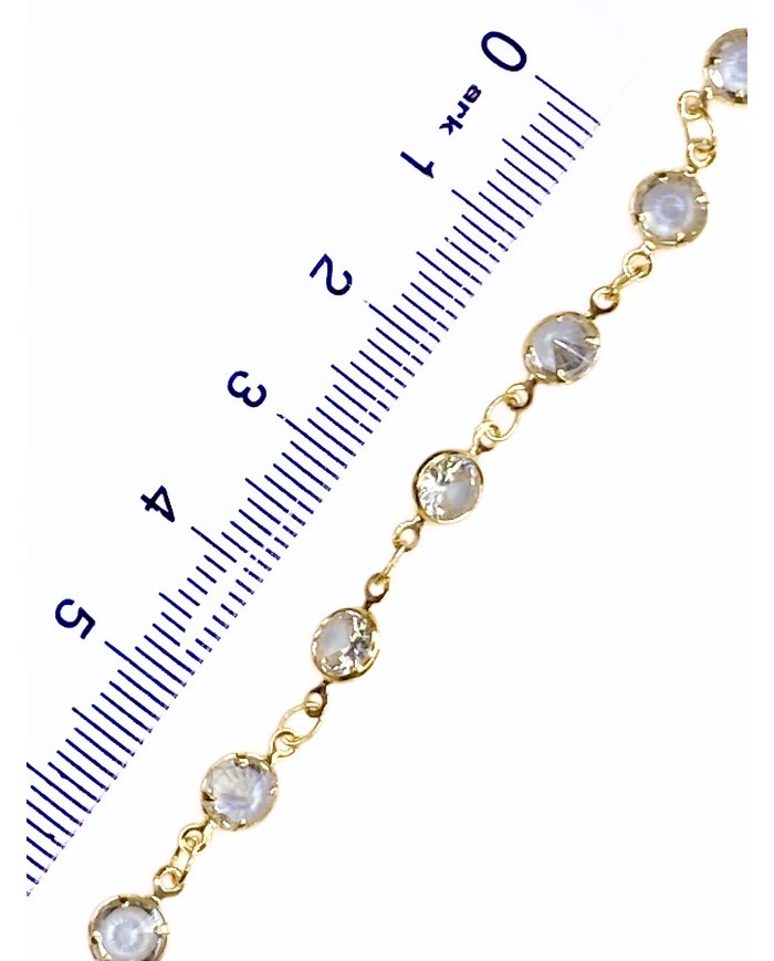 Zirkon Taşlı Kuyumcu Zinciri Altın Yuvarlak 5mm - 1m