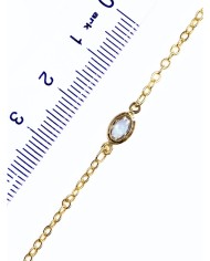 Zirkon Taşlı Kuyumcu Zinciri Altın Tekli Yuvarlak 5mm - 1m