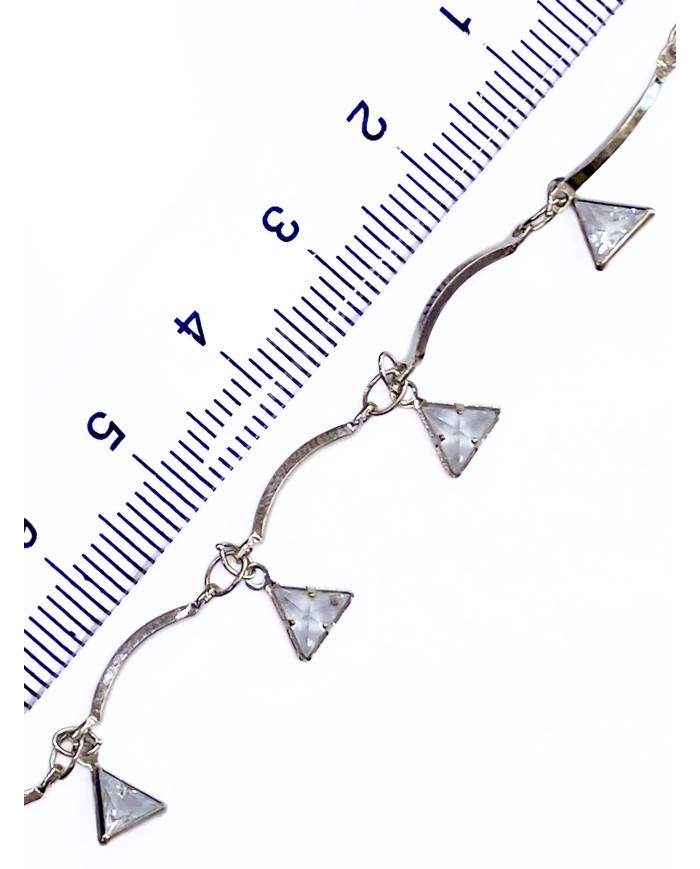 Zirkon Taşlı Sallantılı Kuyumcu Zinciri Altın Üçgen 5mm - 1m