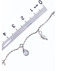 Zirkon Taşlı Sallantılı Kuyumcu Zinciri Gümüş Damla 5mm - 1m