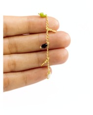 Cam Taşlı Sallantılı Kuyumcu Zinciri Altın Renkli 5mm - 1m