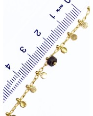 Doğal Taşlı Sallantılı Kuyumcu Zinciri Altın Renkli 5mm - 1m