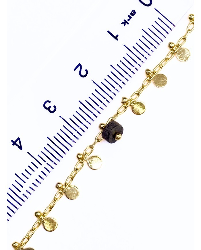 Doğal Taşlı Sallantılı Kuyumcu Zinciri Altın Beyaz 5mm - 1m