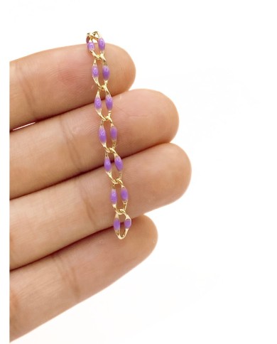Mineli Sallantılı Kuyumcu Zinciri Altın Mor 10mm - 1m