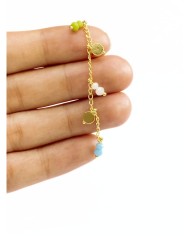 Cam Taşlı Sallantılı Kuyumcu Zinciri Altın Renkli 3mm - 1m