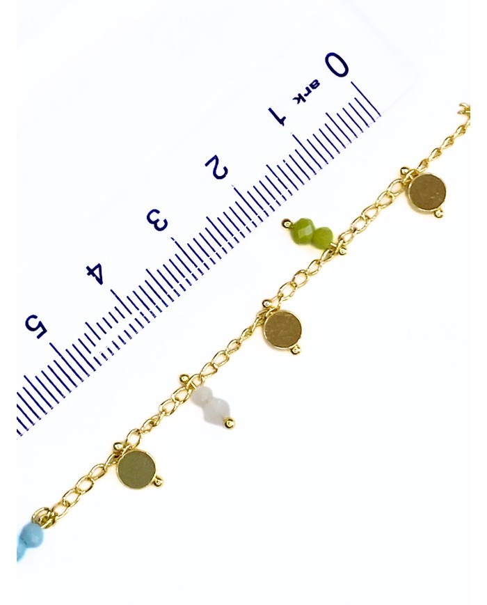 Cam Taşlı Sallantılı Kuyumcu Zinciri Altın Renkli 3mm - 1m