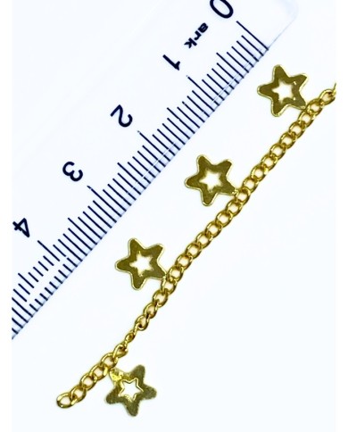Sallantılı Kuyumcu Zinciri Altın Renk Yıldız 5mm - 1m