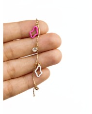 Cam Taşlı Kuyumcu Zinciri Altın Renk Renkli Şekiller 5mm - 1m