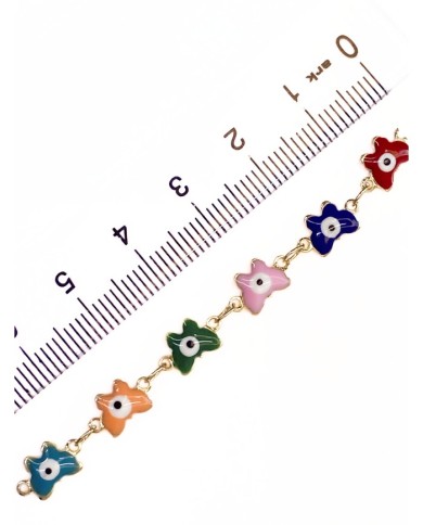 Mineli Kuyumcu Zinciri Altın Renk Kelebek Renkli 5mm - 1m