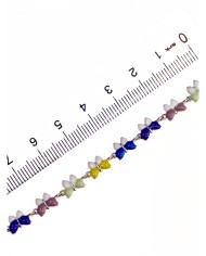 Mineli Kuyumcu Zinciri Gümüş Renk Kelebek Renkli 5mm - 1m