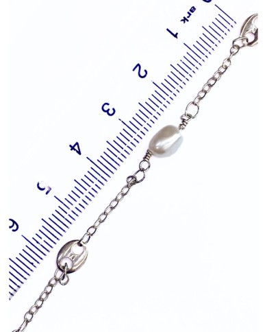 İncili Kuyumcu Zinciri Gümüş Renk 5mm - 1m