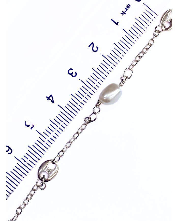 İncili Kuyumcu Zinciri Gümüş Renk 5mm - 1m