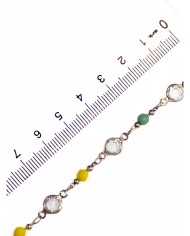 Cam Taşlı Kuyumcu Zinciri Gümüş Renk Yuvarlak 5mm - 1m