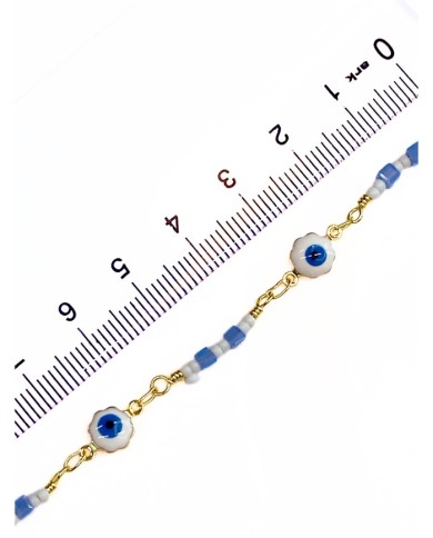 Mineli Kuyumcu Zinciri Altın Renk Nazar Boncuğu 5mm - 1m