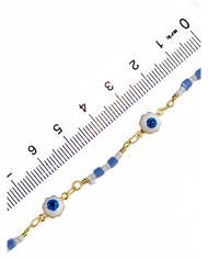 Mineli Kuyumcu Zinciri Altın Renk Nazar Boncuğu 5mm - 1m