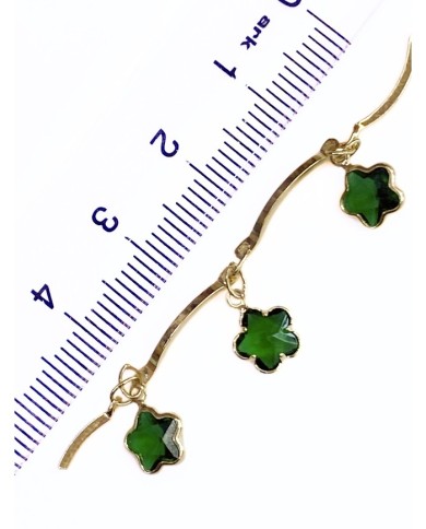 Zirkon Taşlı Sallantılı Kuyumcu Zinciri Altın Renk Yıldız Yeşil 5mm - 1m