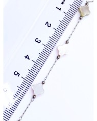 Cam Taşlı Kuyumcu Zinciri Gümüş Renk Yıldız Beyaz 5mm - 1m