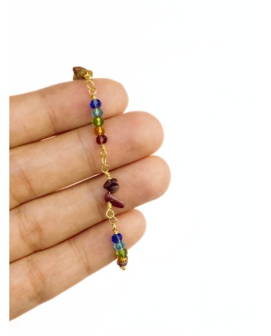 Doğal Kırık Taşlı Kuyumcu Zinciri Altın Renk 5mm - 1m