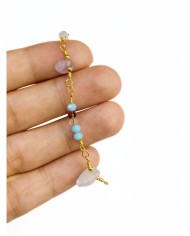 Doğal Kırık Taşlı Kuyumcu Zinciri Altın Renk 5mm - 1m