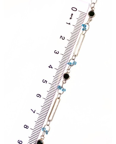 Cam Taşlı Kuyumcu Zinciri Gümüş Renk 5mm - 1m