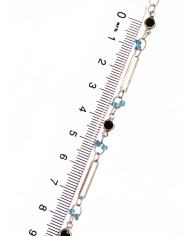 Cam Taşlı Kuyumcu Zinciri Gümüş Renk 5mm - 1m