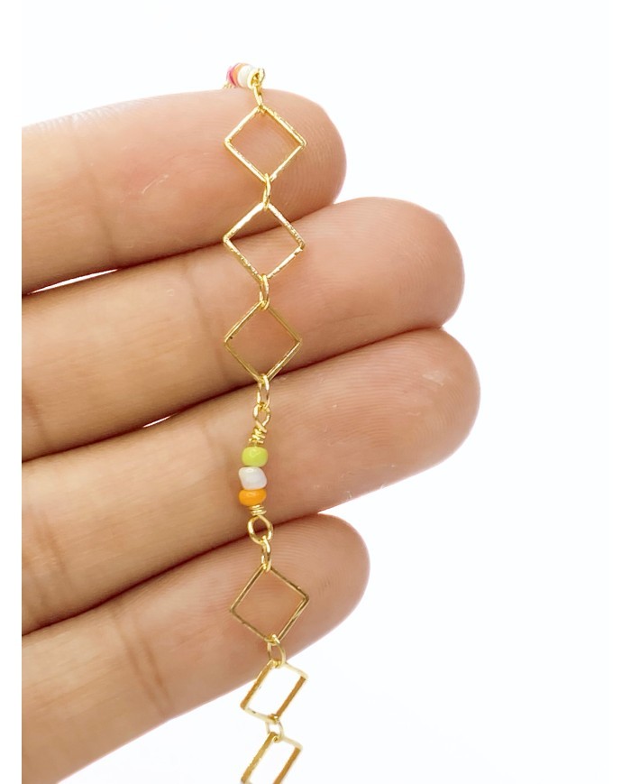 Kuyumcu Zinciri Altın Renk Kare 5mm - 1m