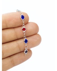 Cam Taşlı Kuyumcu Zinciri Gümüş Renk Yuvarlak Renkli 3mm - 1m