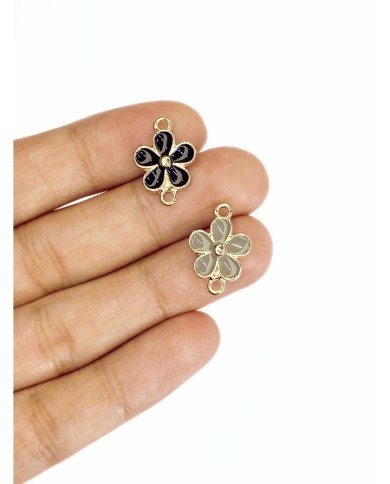 Pirinç Zirkon Mineli Çiçek Kolye Bileklik Ucu Charm Altın Gri 1 Adet