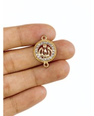 Pirinç Zirkon Taşlı Plaka Allah Yazılı Kolye Bileklik Ucu Charm Altın 1 Adet