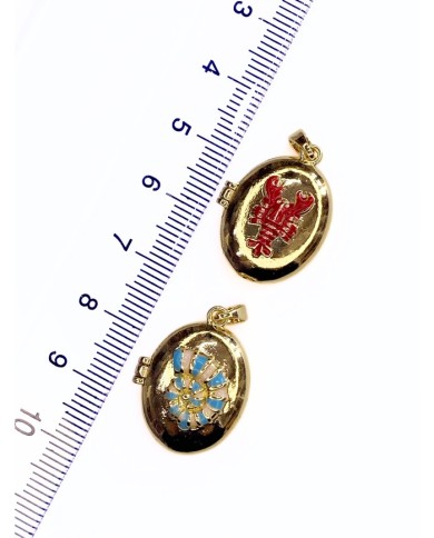 Pirinç Zirkon Mineli Açılır Kapanır Deniz Kabuğu Kolye Bileklik Ucu Charm Altın Mavi 1 Adet