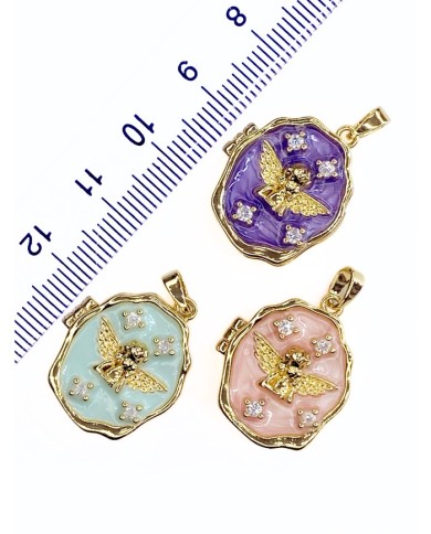 Pirinç Zirkon Mineli Açılır Kapanır Melek Kolye Bileklik Ucu Charm Altın Pembe 1 Adet