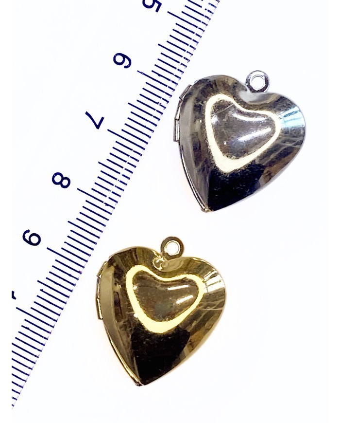 Pirinç Zirkon Mineli Açılır Kapanır Kalp Kolye Bileklik Ucu Charm Altın 1 Adet