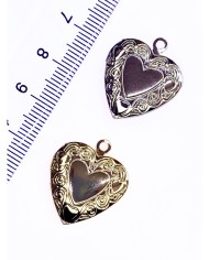 Pirinç Zirkon Mineli Açılır Kapanır Kalp Kolye Bileklik Ucu Charm Gümüş 1 Adet