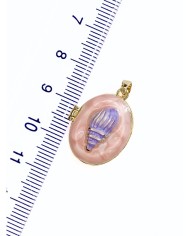 Pirinç Zirkon Mineli Açılır Kapanır Oval Deniz Kabuğu Kolye Bileklik Ucu Charm Altın Pembe 1 Adet