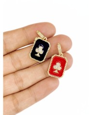 Pirinç Zirkon Taşlı Plaka İskanbil Kolye Bileklik Ucu Charm Altın Siyah 1 Adet