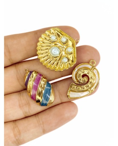 Çelik Mineli Plaka Kolye Bileklik Ucu Charm Renkli 1 Adet