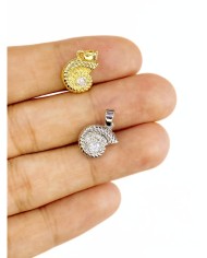 Pirinç Zirkon Taşlı Deniz Kabuğu Kolye Bileklik Ucu Charm Altın 1 Adet